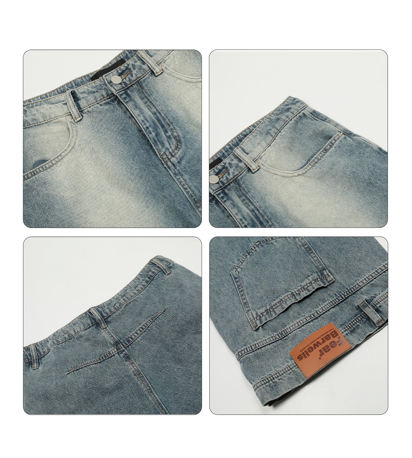 Y2K Retro Inverted Washed Baggy Jeans