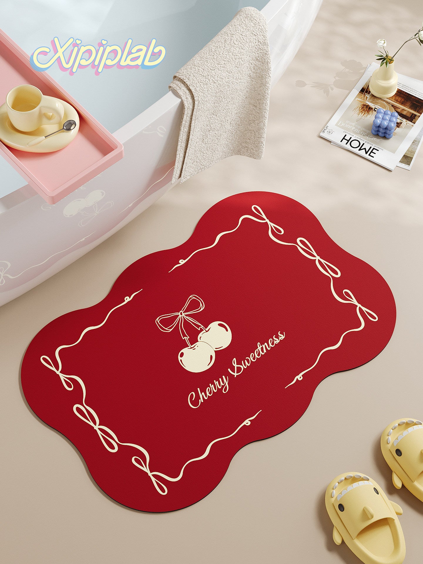 kawaii cherry entrance door mat