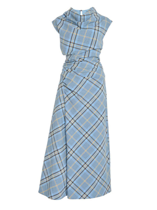 Baby Blue Plaid Dress