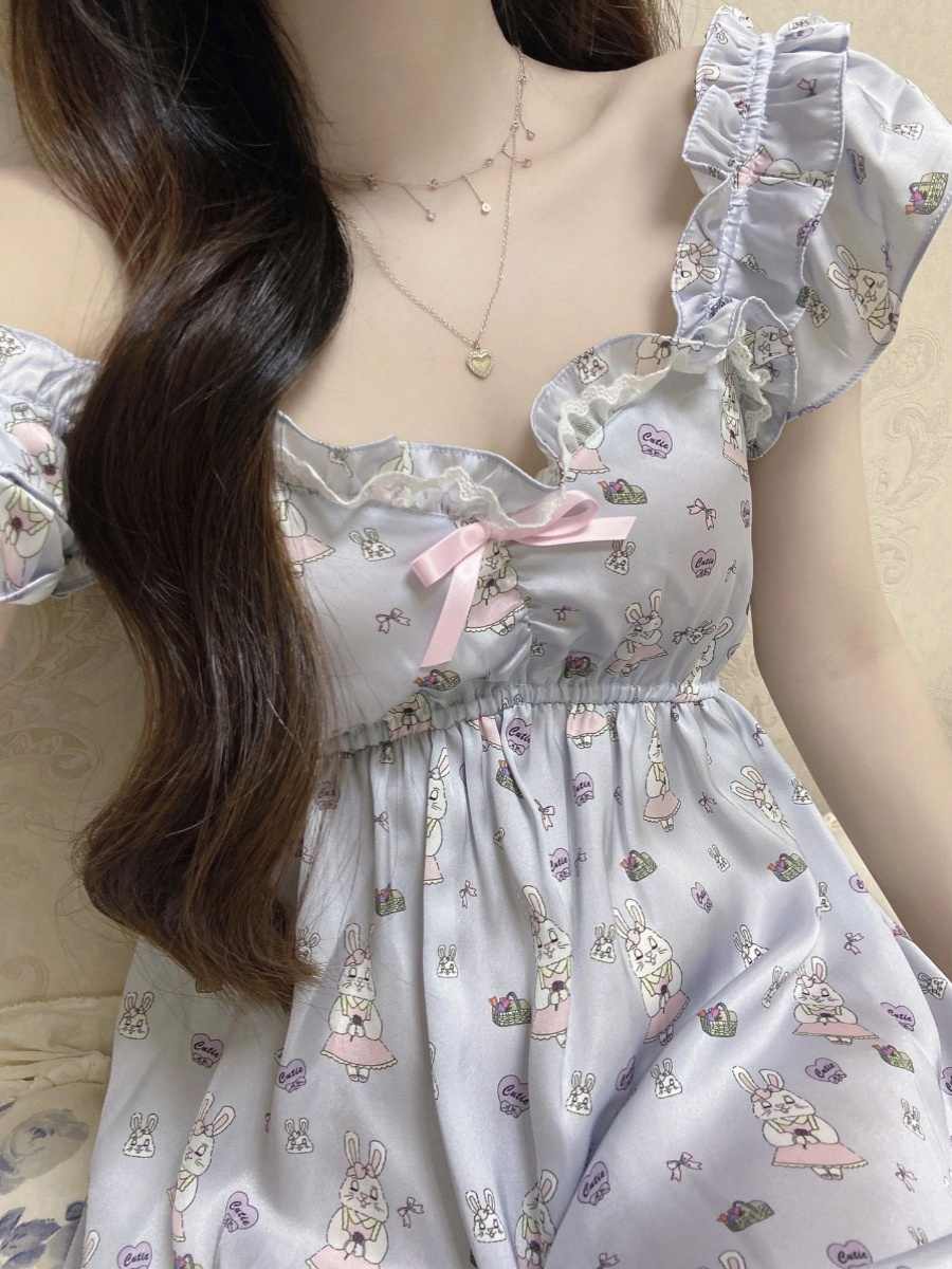 Gray Blue Lace Pajamas