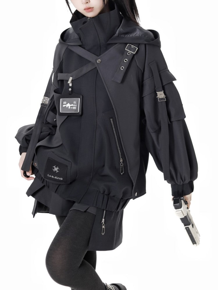 acubi black straps jacket