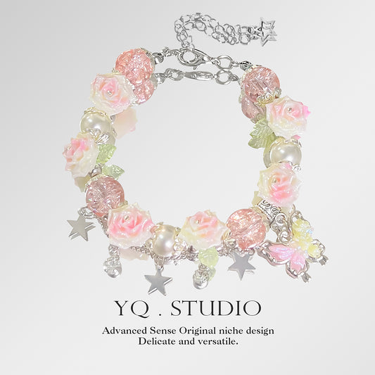 rose butterfly kawaii bracelet