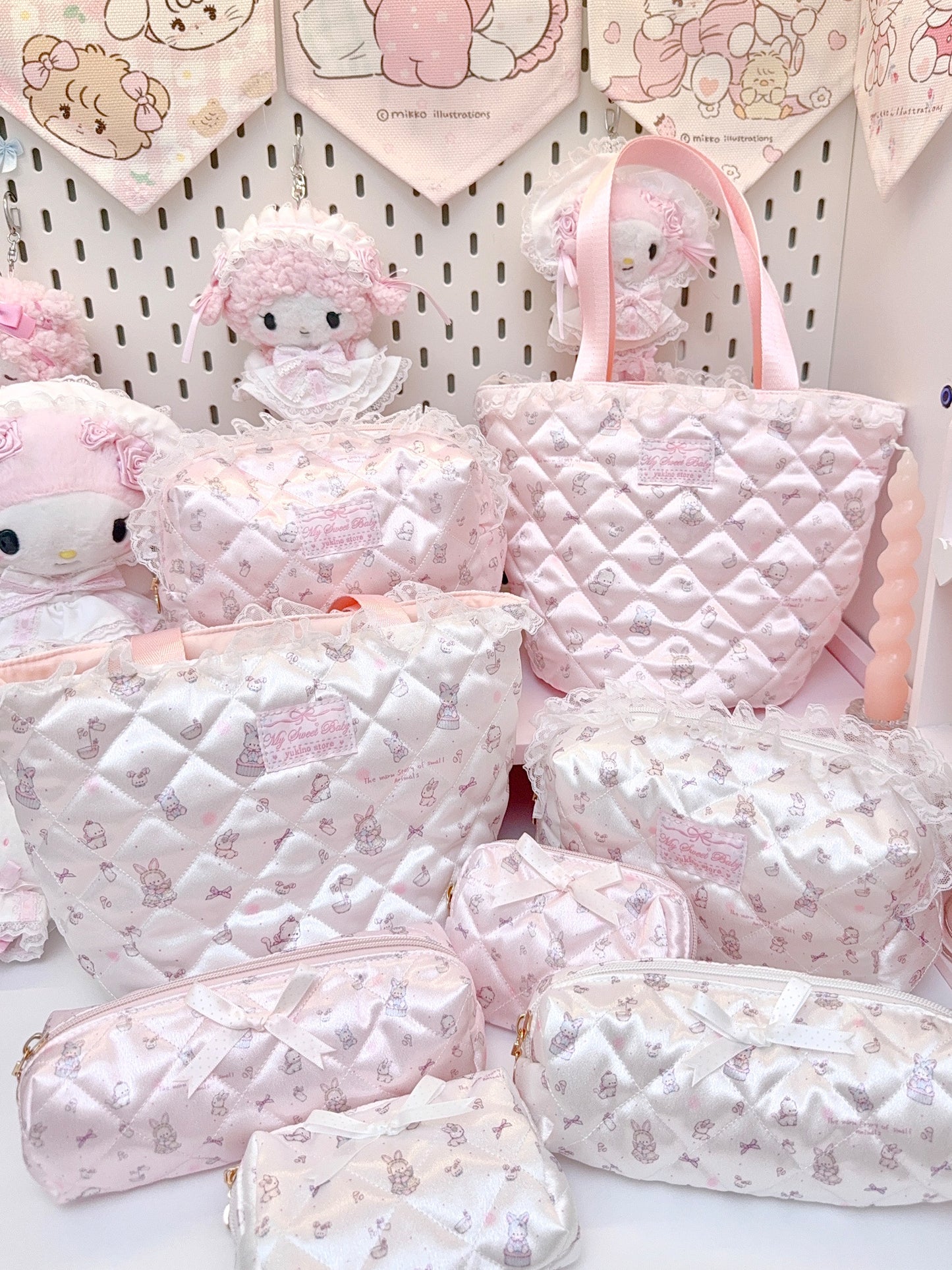 girly cute pink storage cosmetic bag