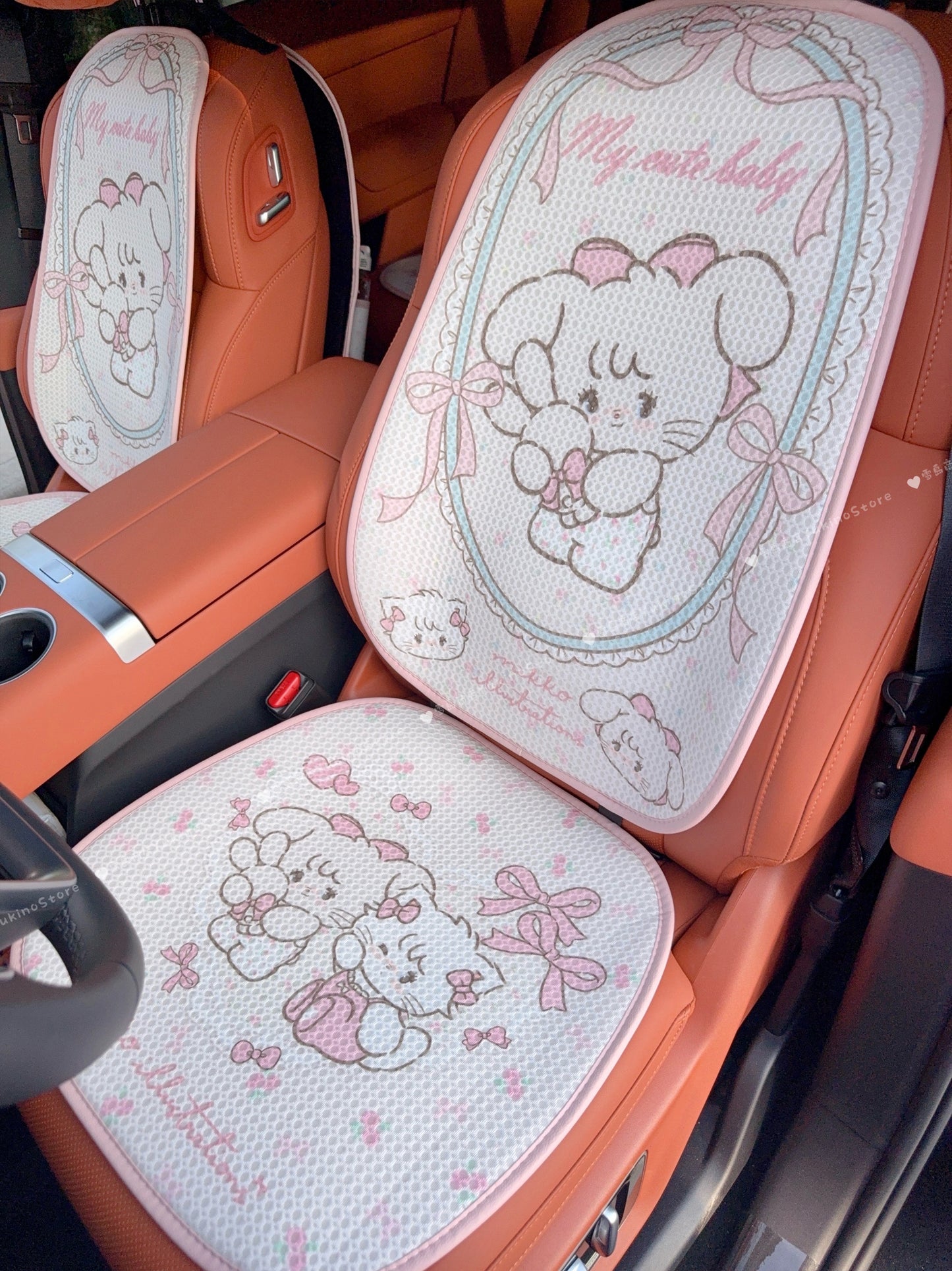 kawaii pink car interior car seat cushion