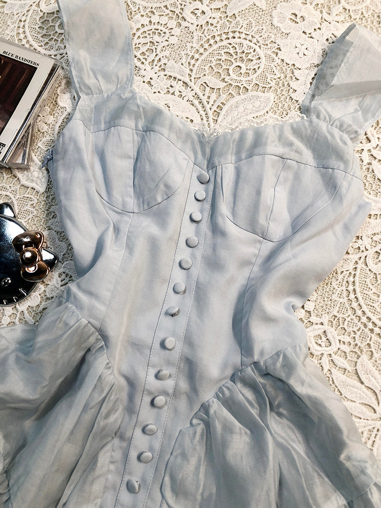 baby blue mesh dress