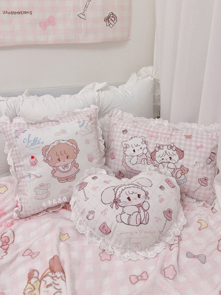 kawaii pink Pillow