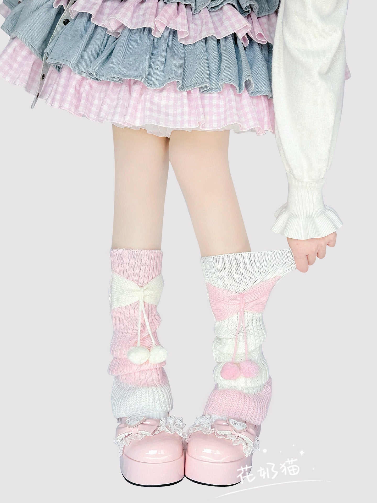 lolita bow knit socks