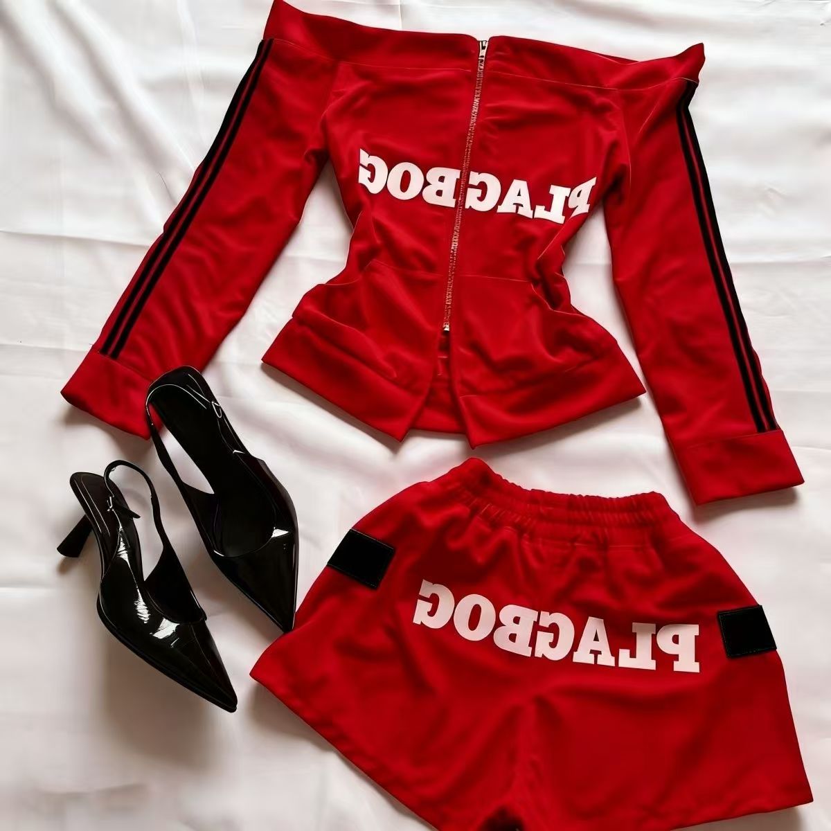 vintage off-shoulder sport jacket suit