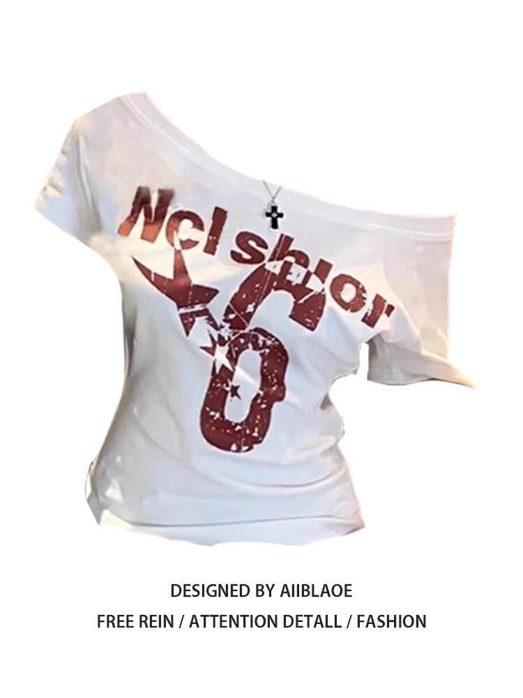 Y2k Sport Summer Off shoulder Top