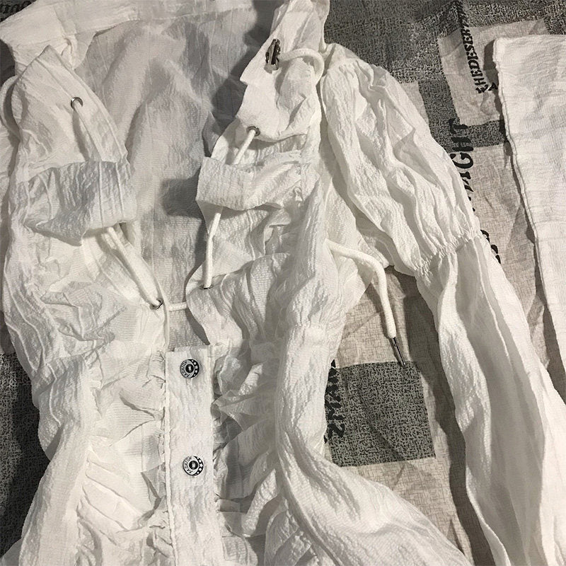 vintage ruffled white shirt