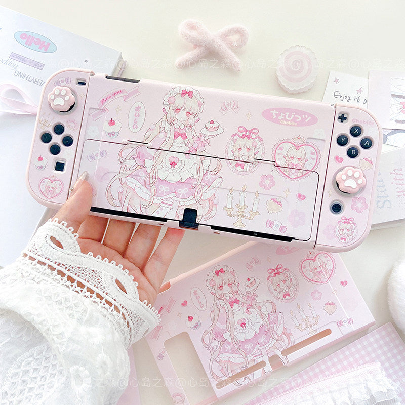 Cute pink switch oled protective case