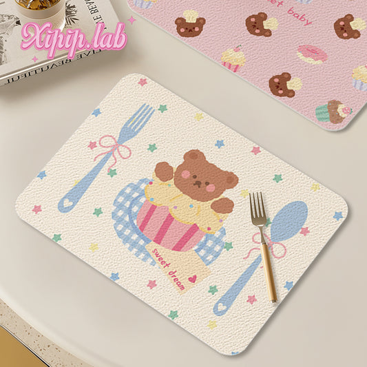 Cute leather waterproof & anti-scalding dish mat
