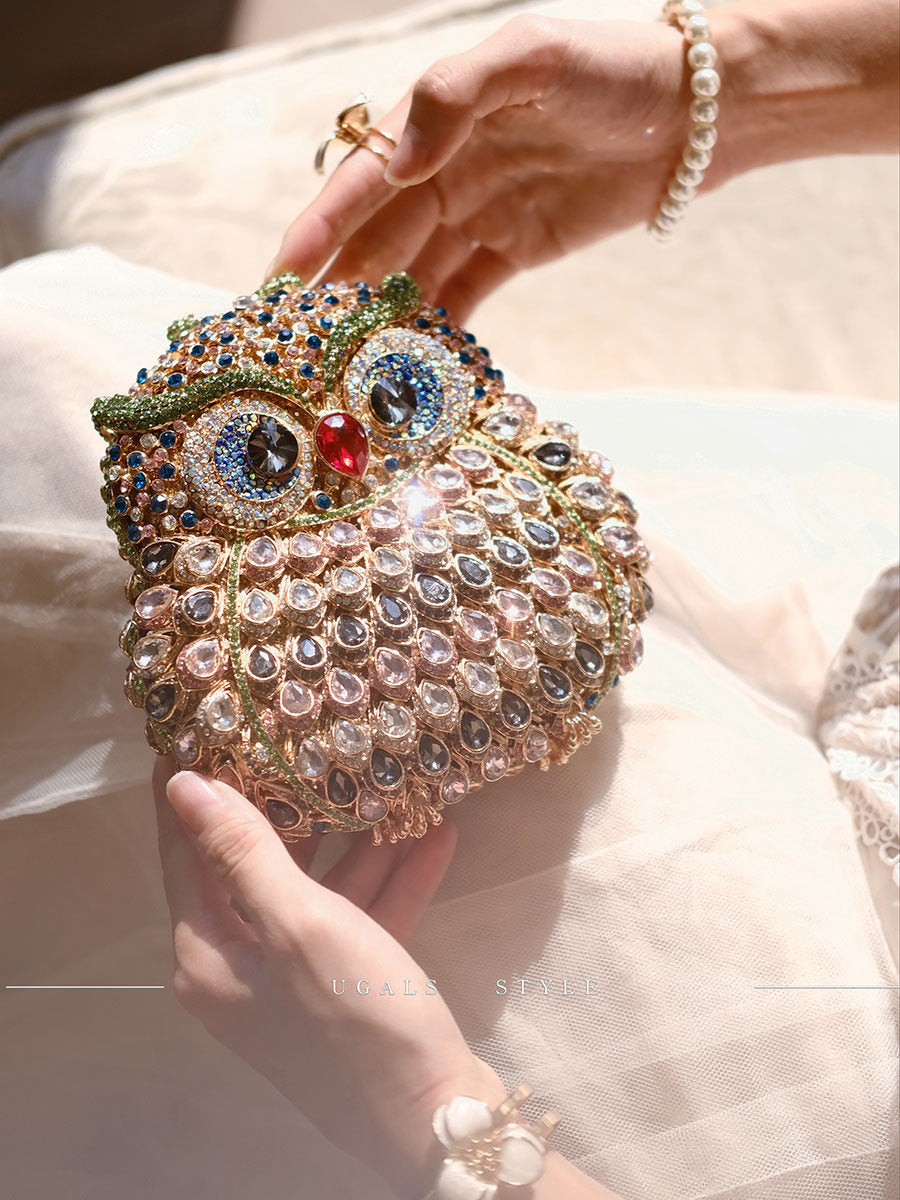 Owl Water Diamond Clutch Crossbody Bag