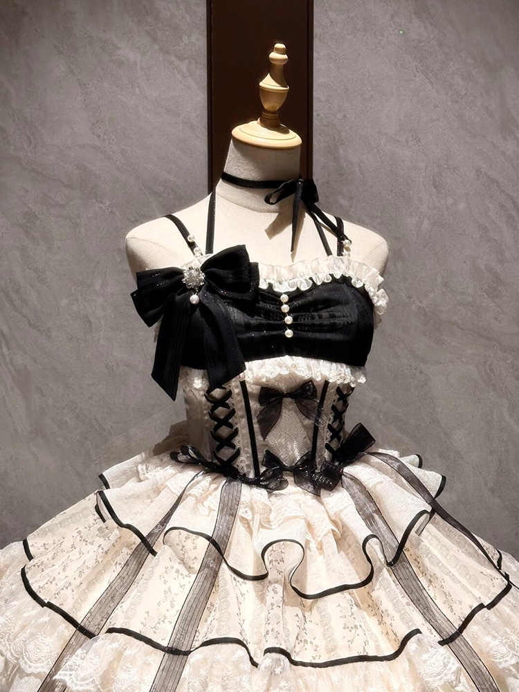 Dark Coquette Ballet Lace Tutu Dress