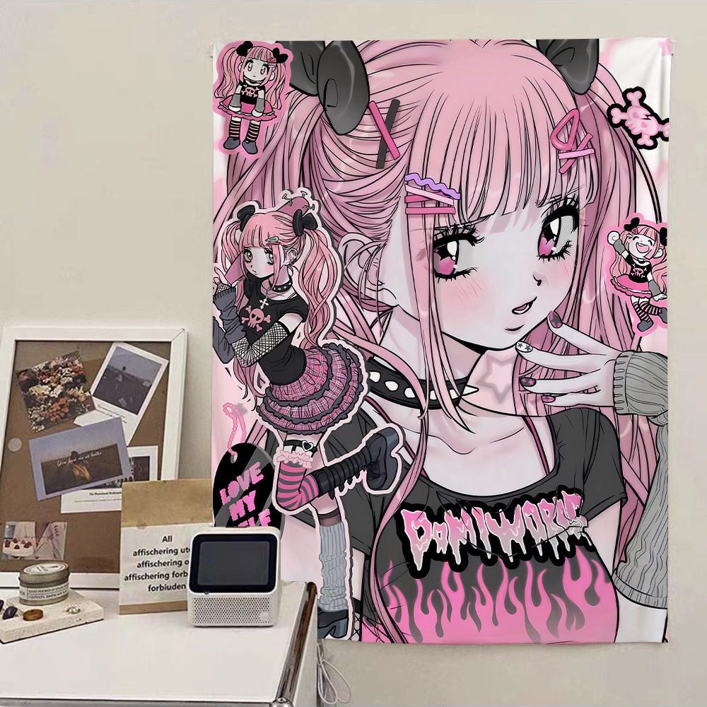 Ins style sweet girl hanging cloth tp6 1 meter wide x 1.5 meters high (accessory bag plus star light included)
