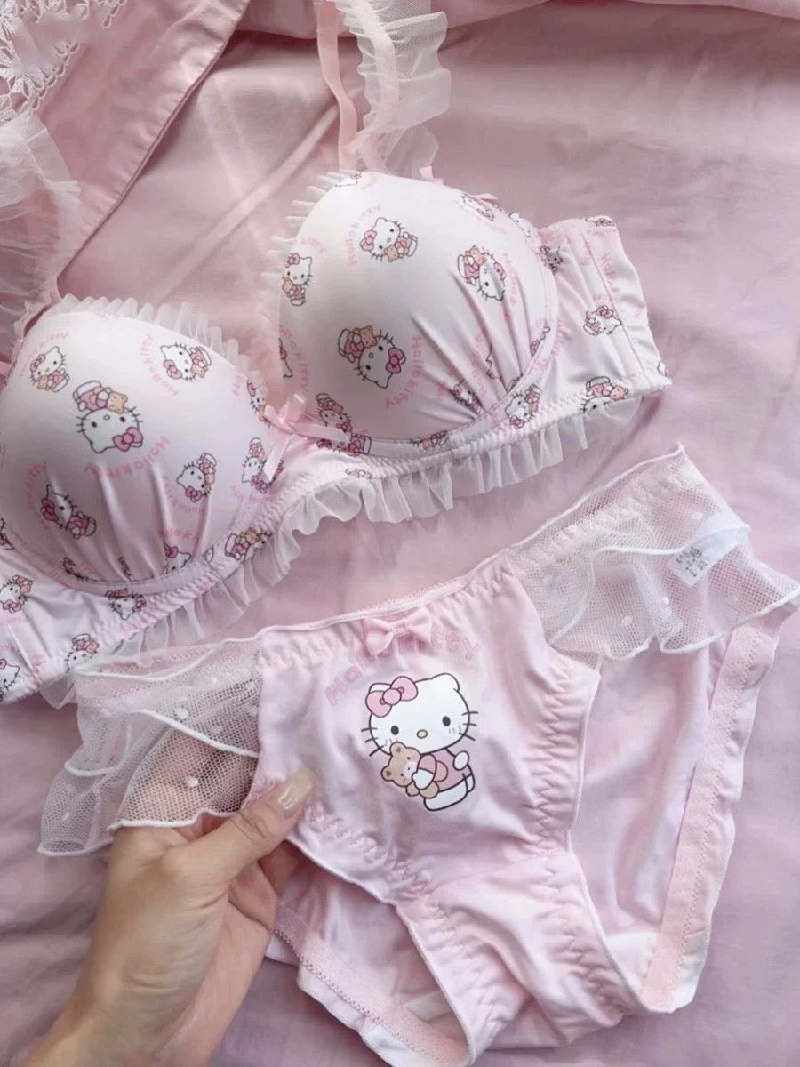 kawaii pink kitty lingerie