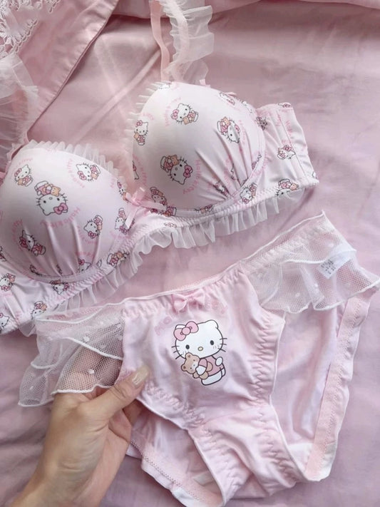 kawaii pink kitty lingerie