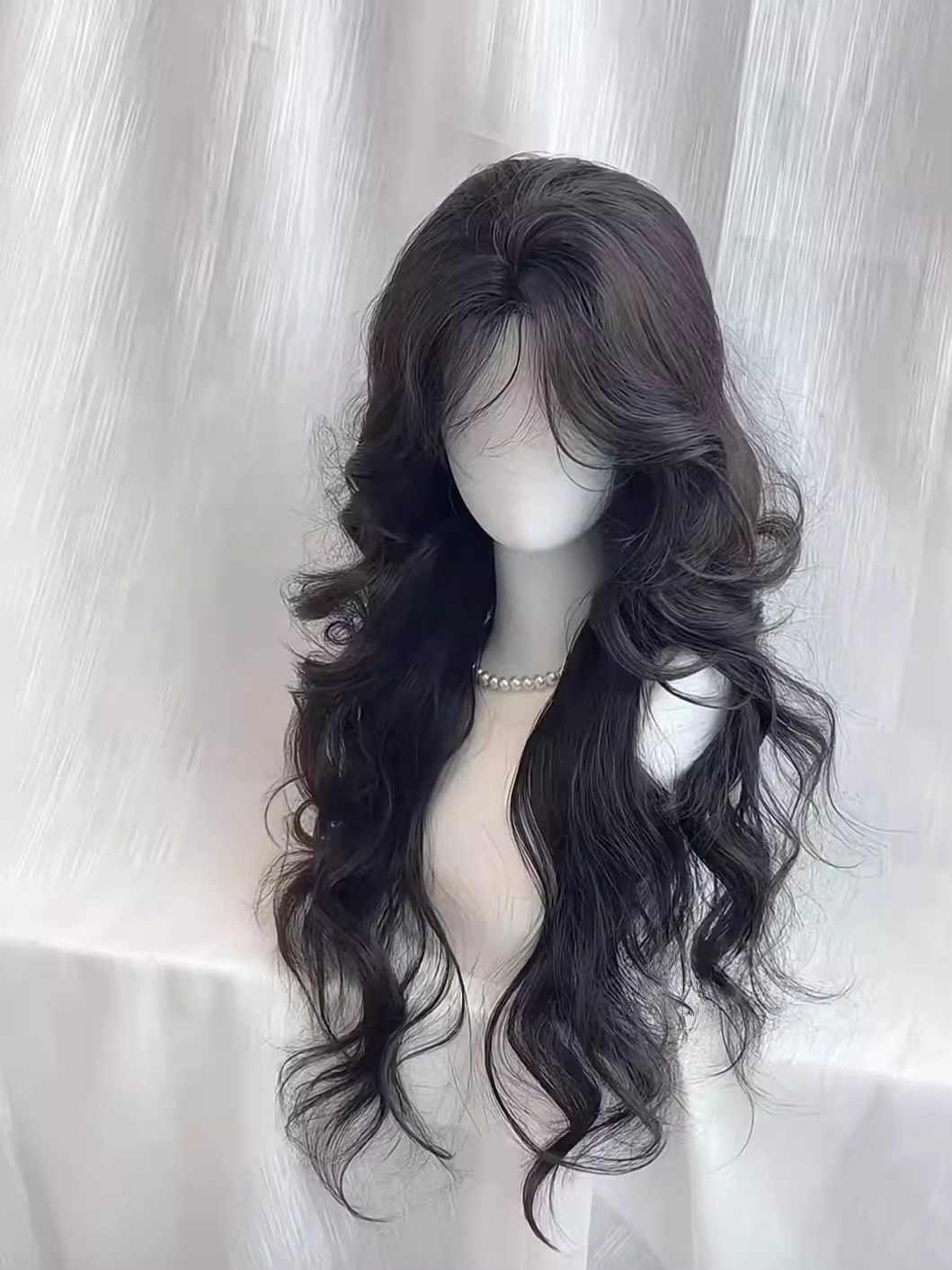 French Black Fluffy Wig