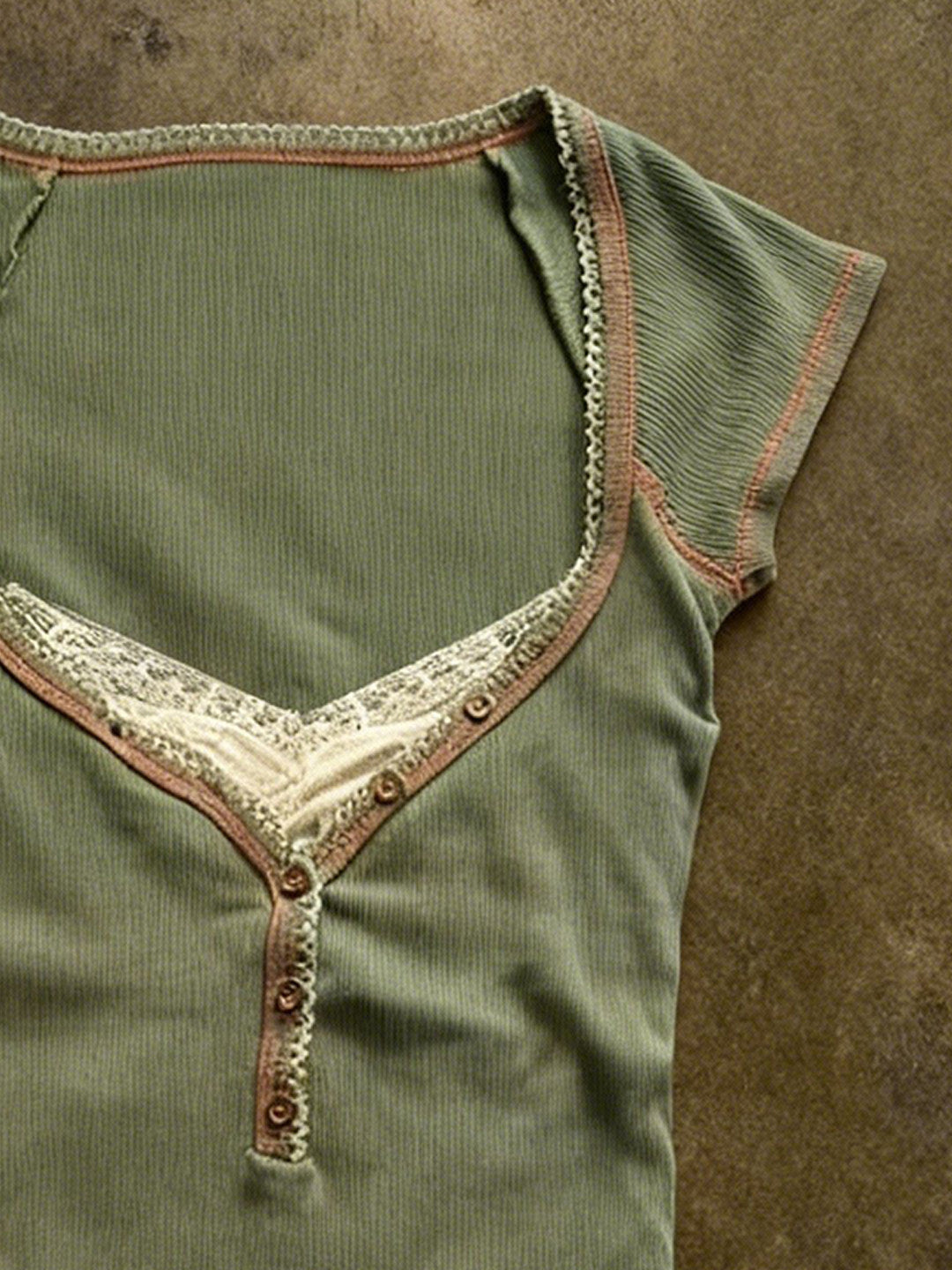 vintage lace green shirt