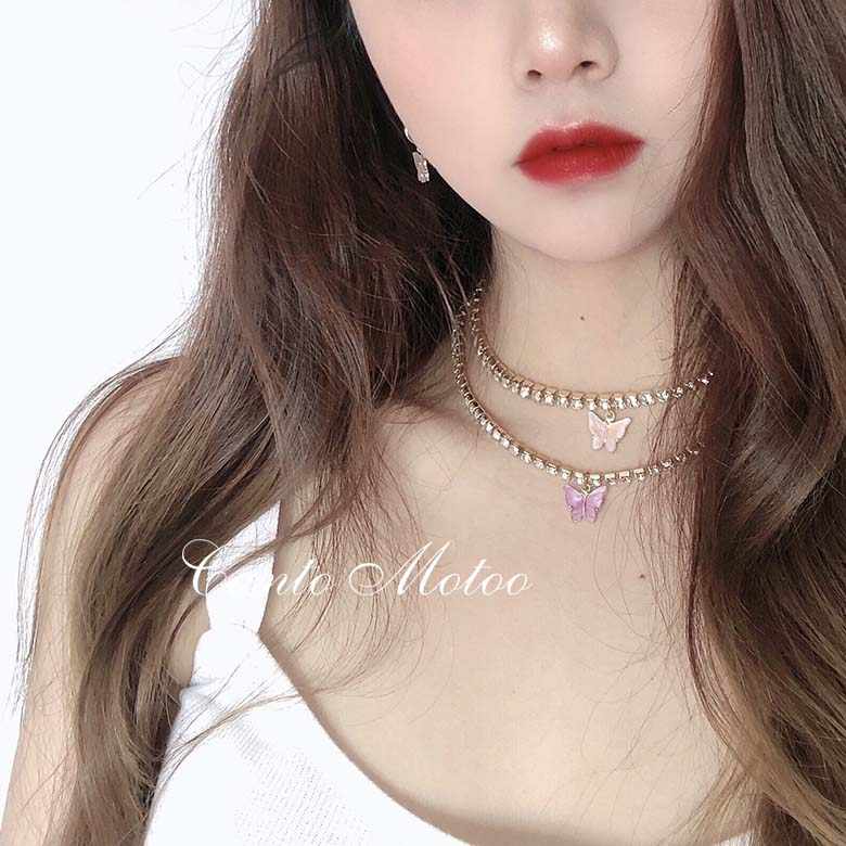 Diamonds Butterfly Chain Choker