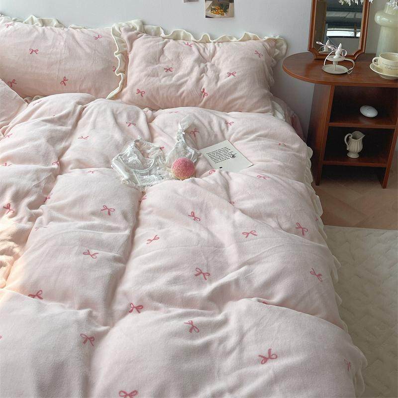 coquette bow cover sheet four-piece