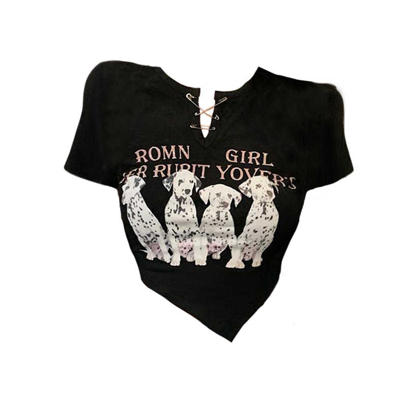 Retro Plus Size Cute Dogs Crop Top