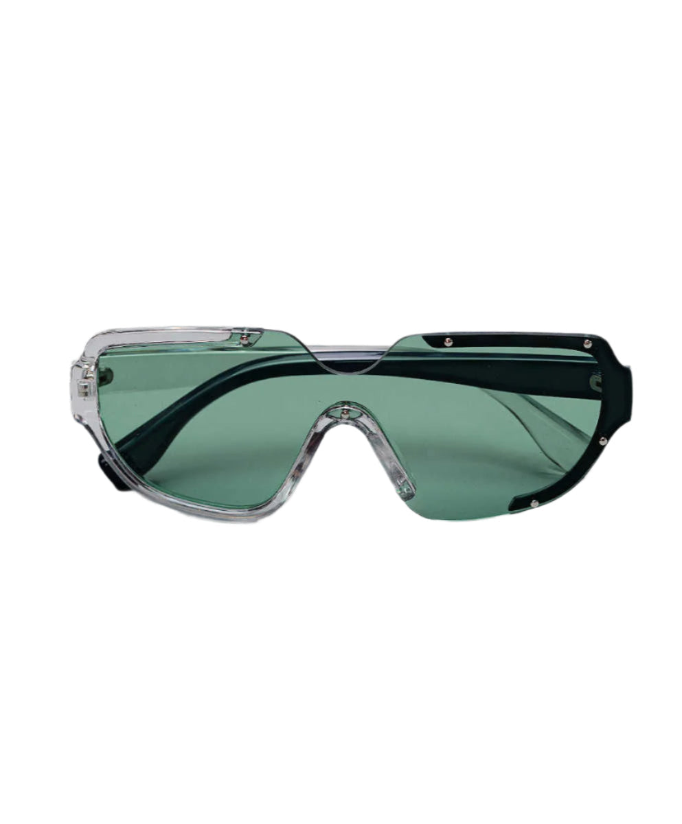 Y2K Green Asymmetrical Sunglasses – By Coquette