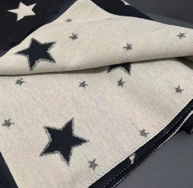 Y2K Star Double-sided Cashmere Scarf