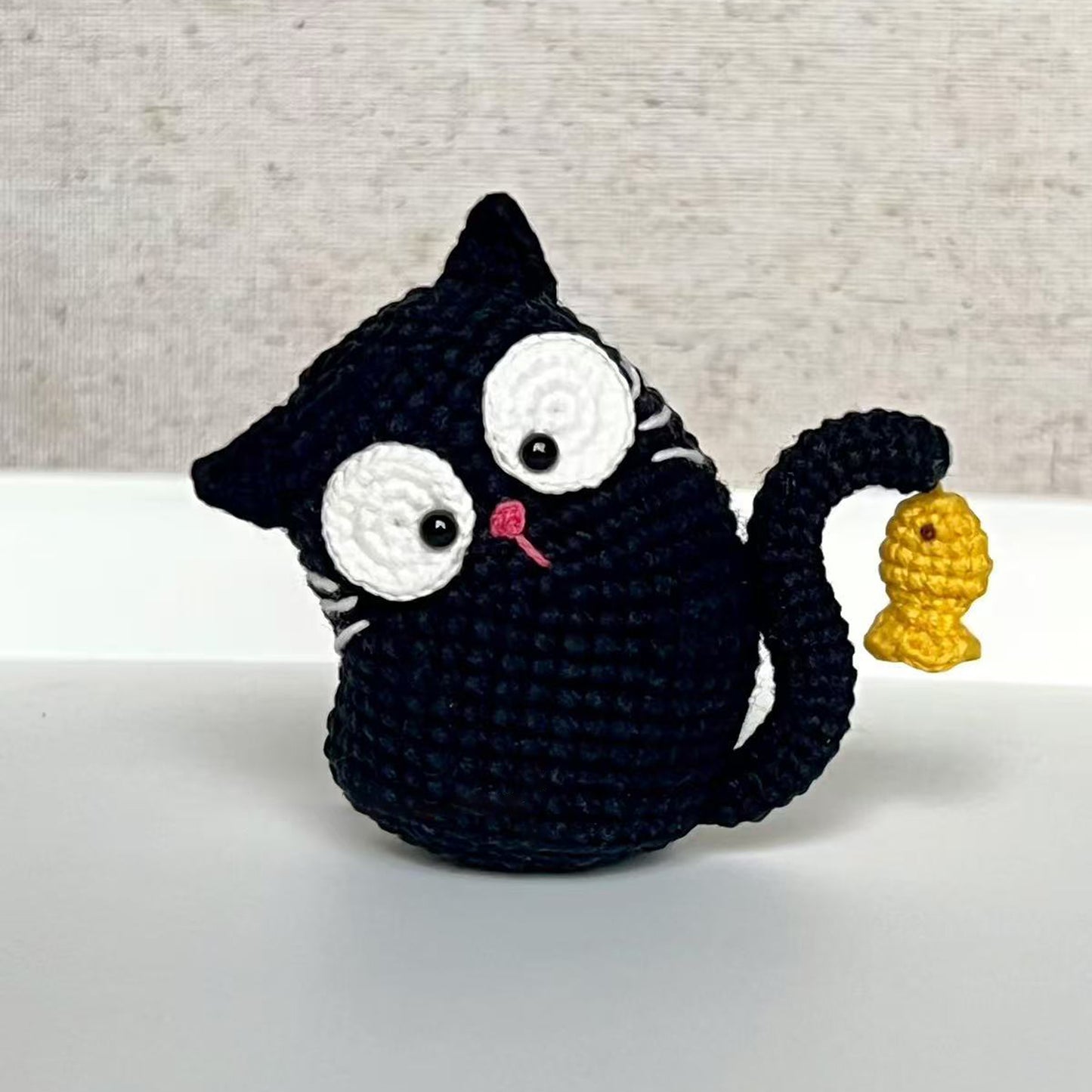 diy wool Kitten fishing doll