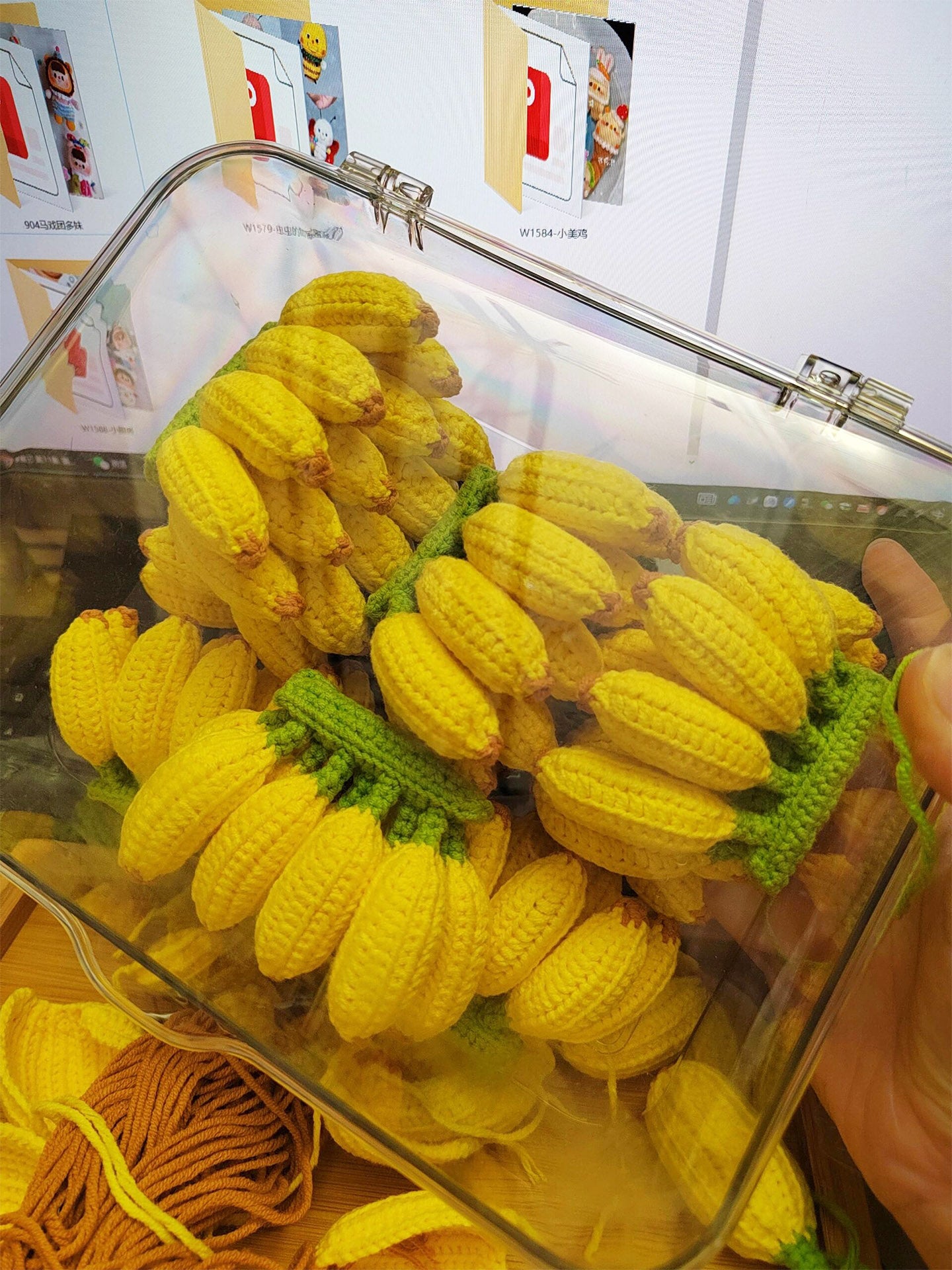 DIY woolen crochet banana pendant material package