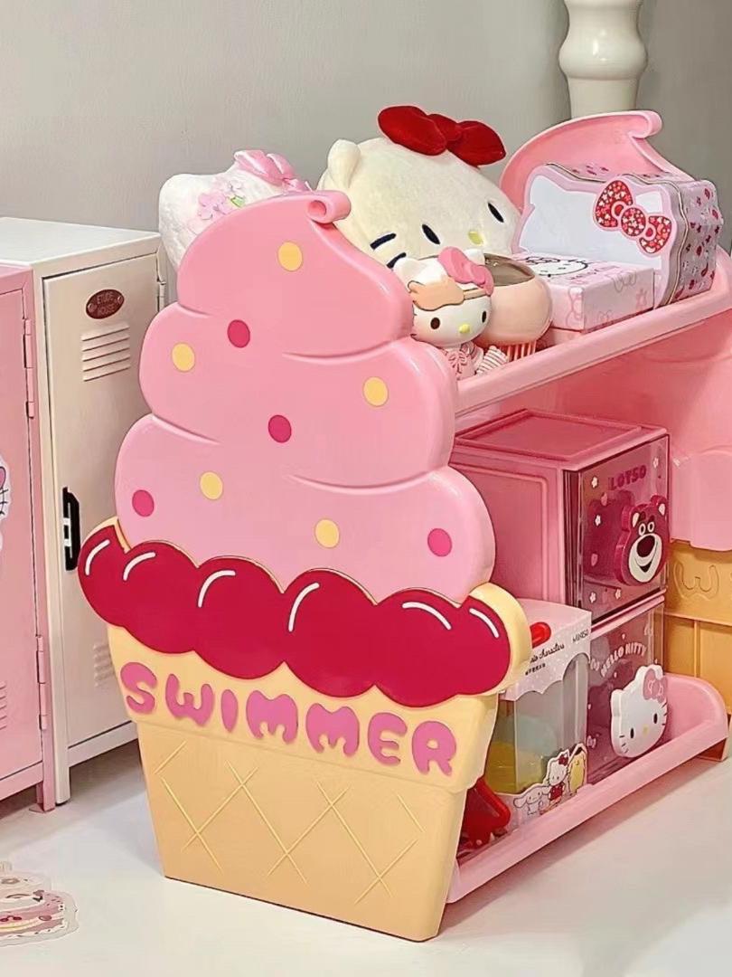 ice cream rack girly heart storage box