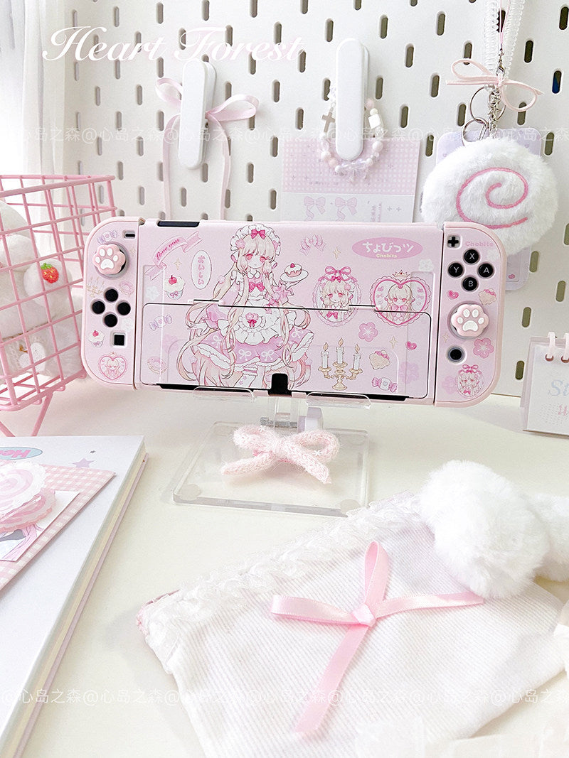 Cute pink switch oled protective case