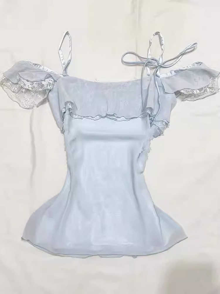 Baby Blue Lace Tank Top