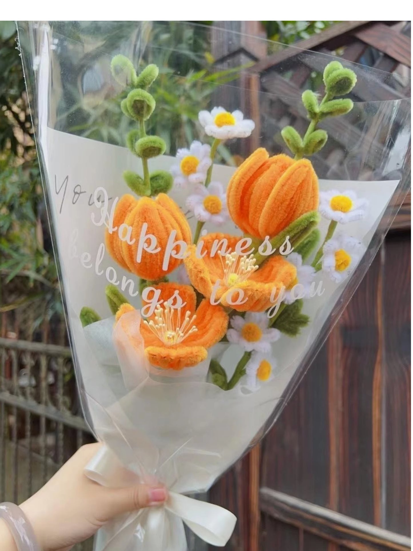 handmade twist stick flowers bouquet