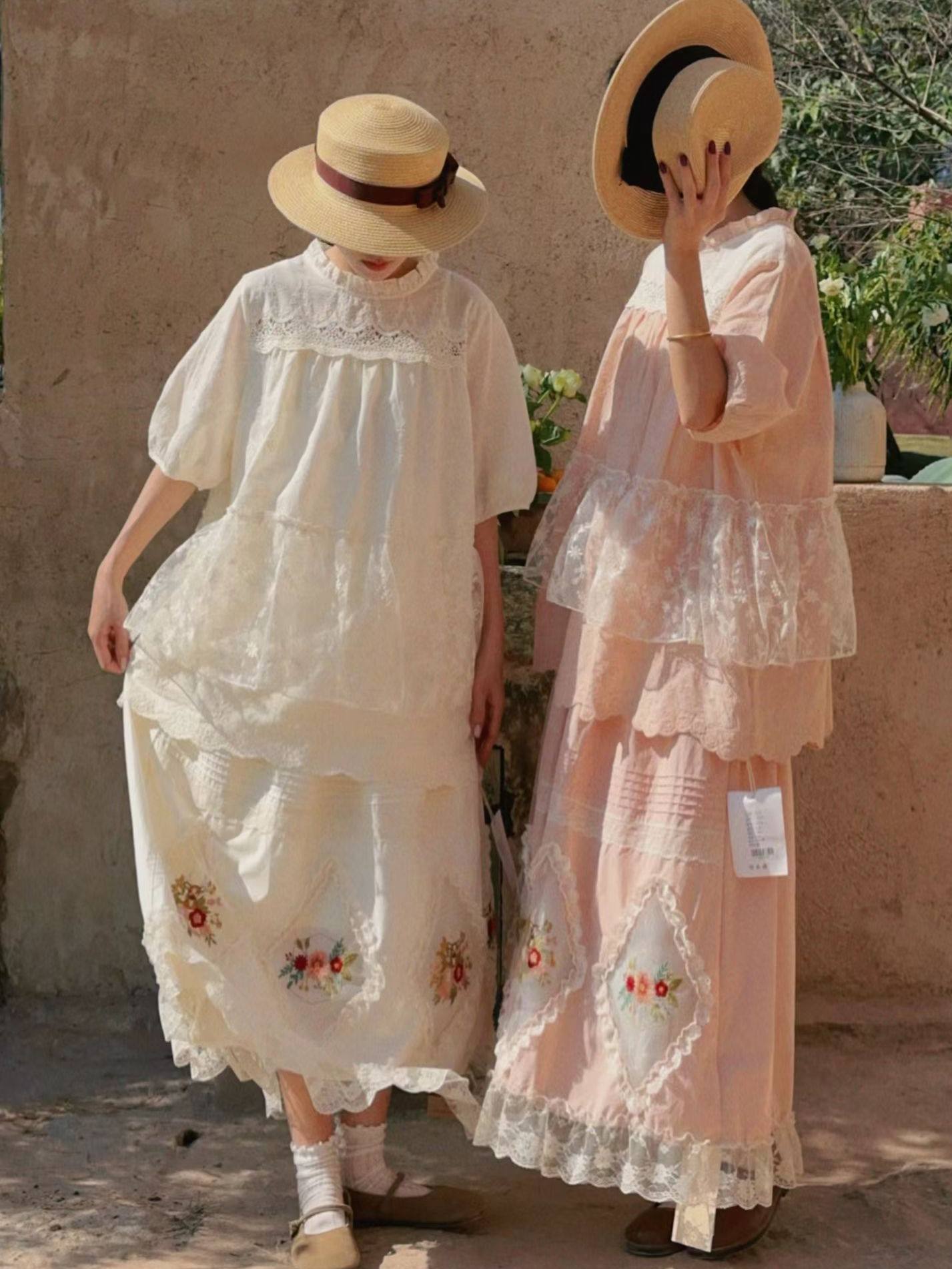 Sweet Style Lace Patchwork Embroidery Skirt