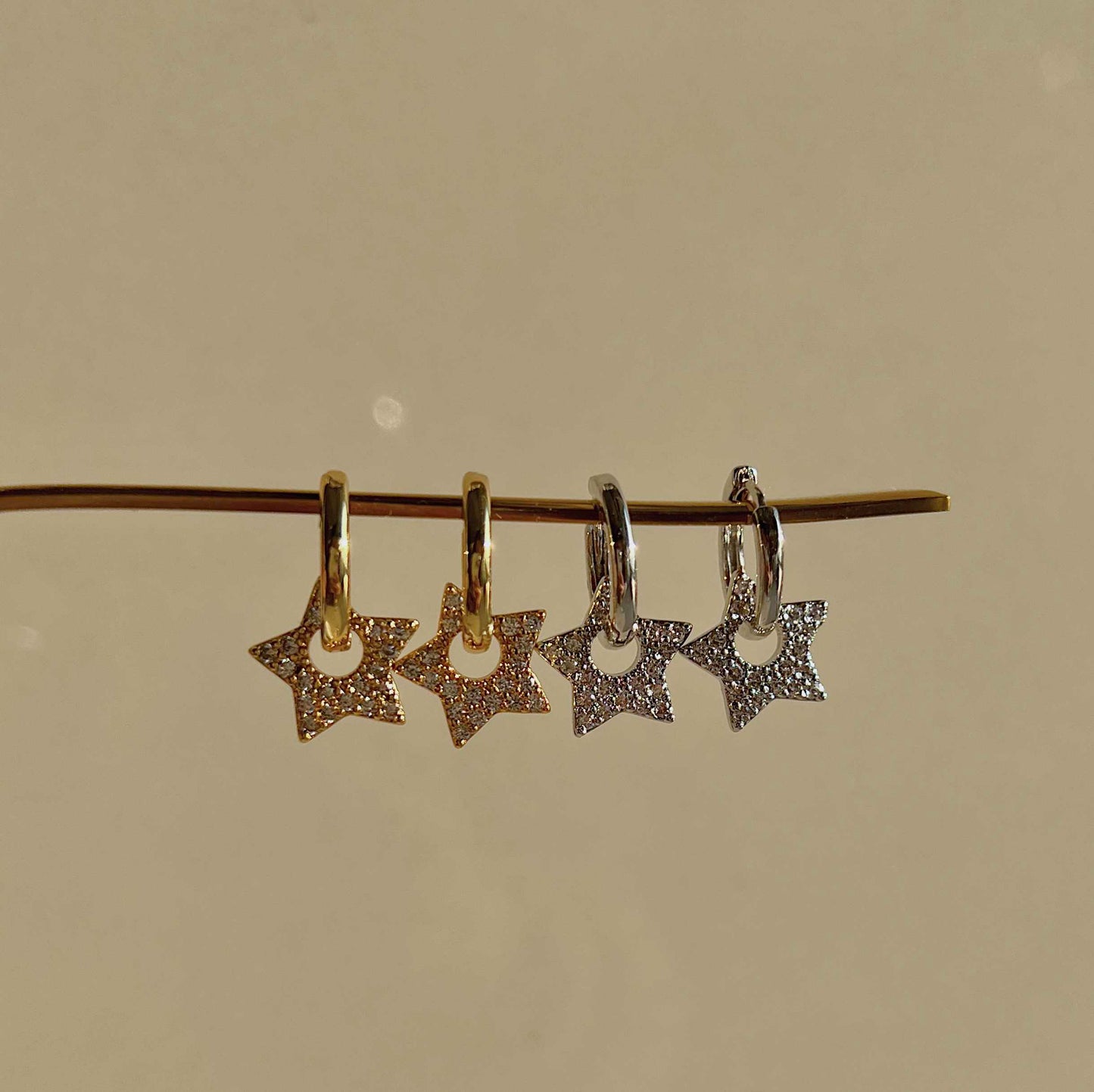 Ultra-glitter Diamond Star Earrings