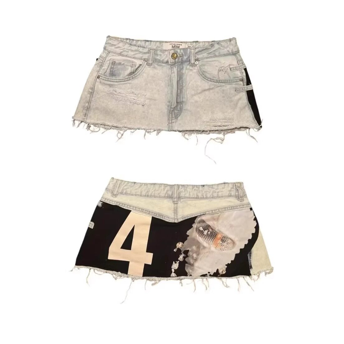 Y2K Streetwear Digital Print Paneled Mini Skirt
