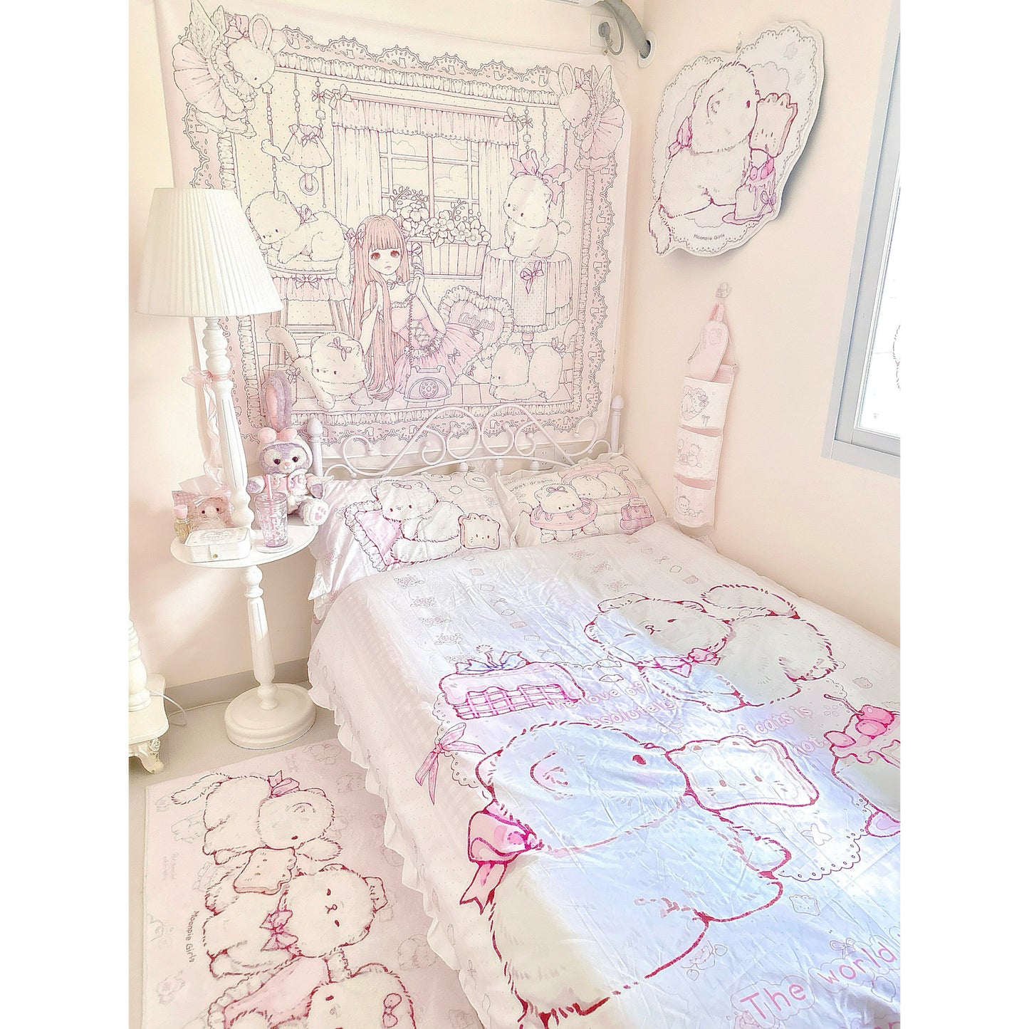 Ruffled girly sweet bed sheet set of four
