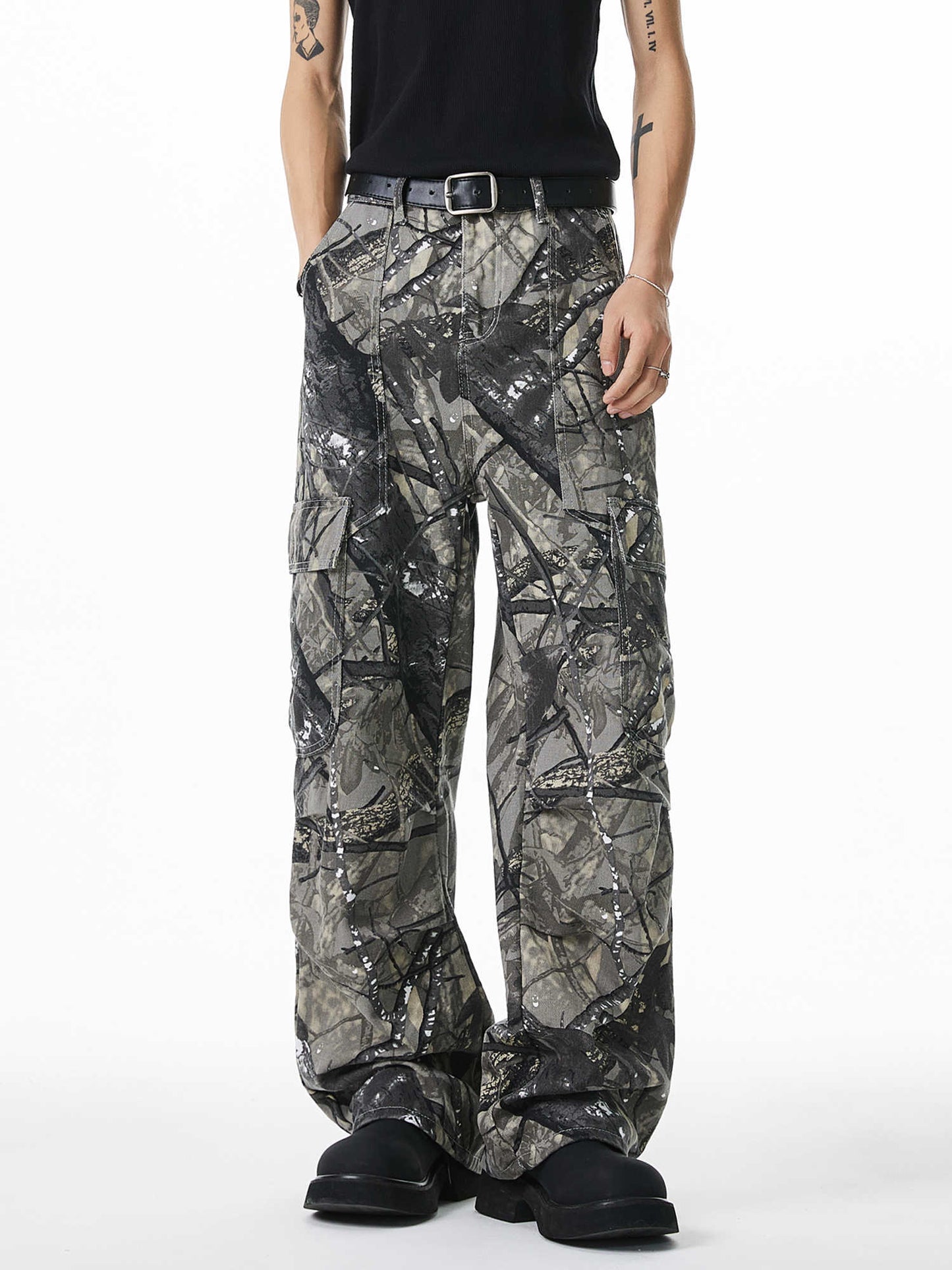 Camouflage Street Straight Pants