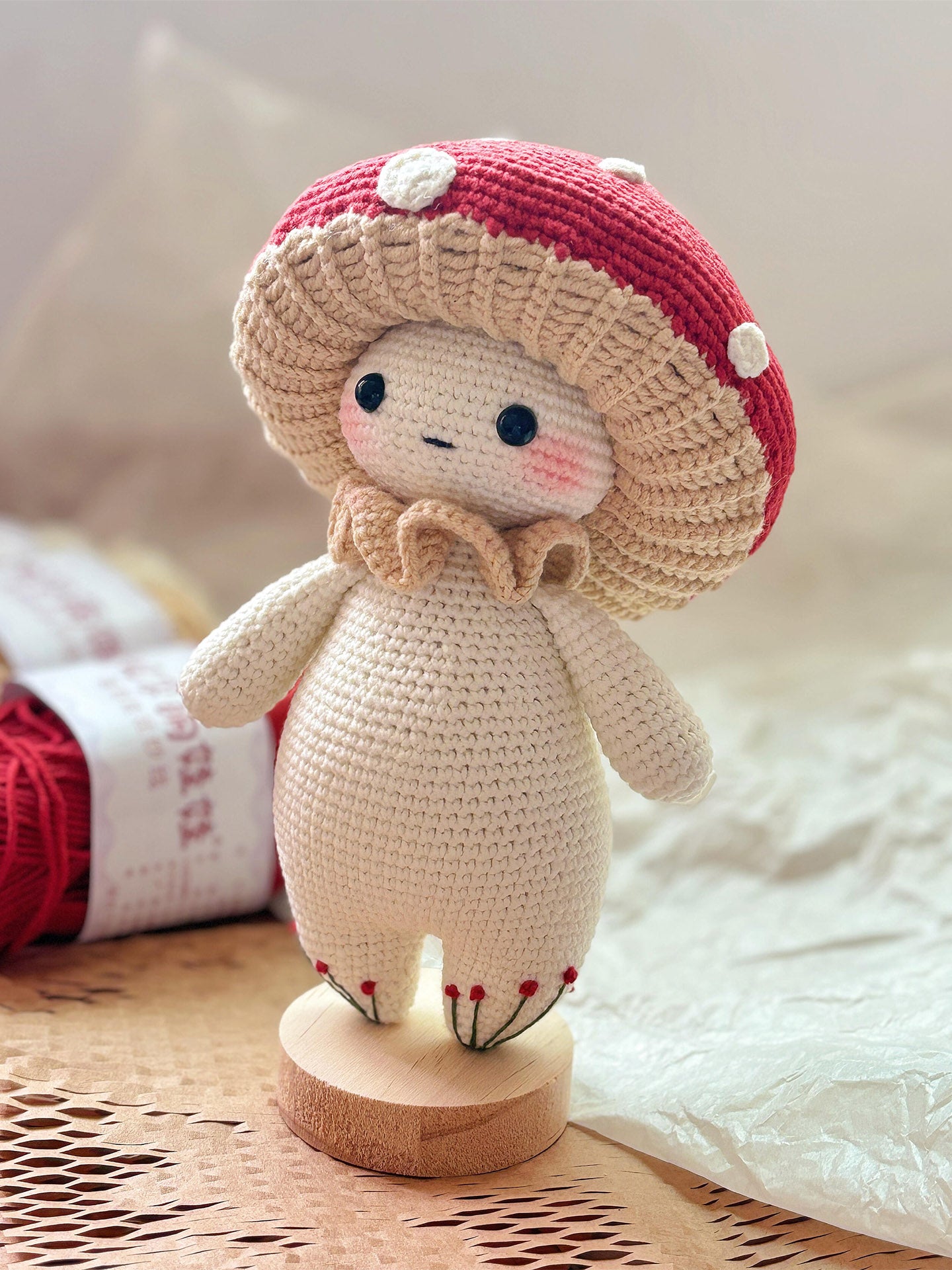 diy crochet Mushroom Elf Doll kit