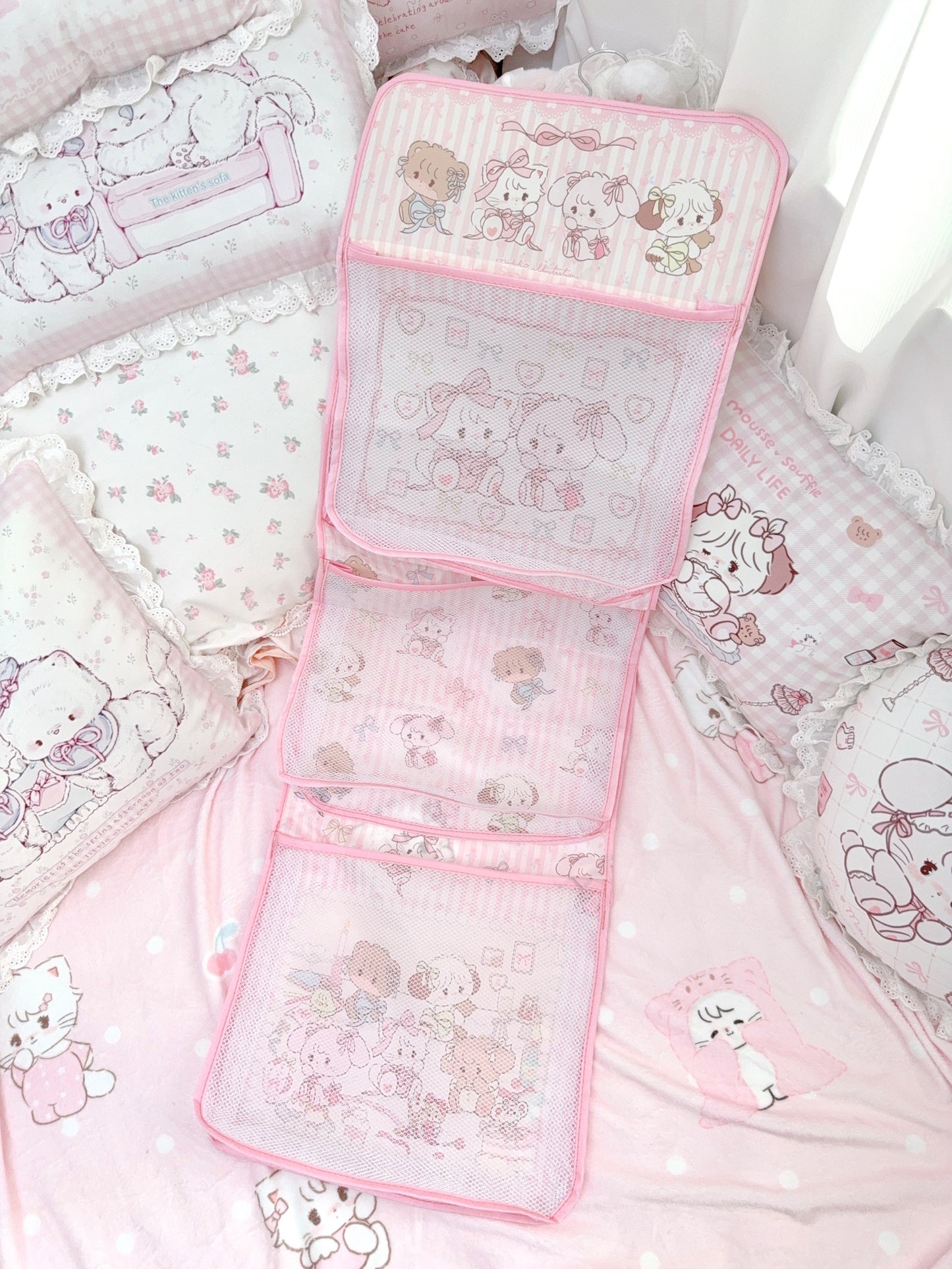 kawaii pink underwear storage bag