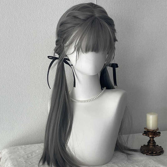 Gray Long Straight Wig