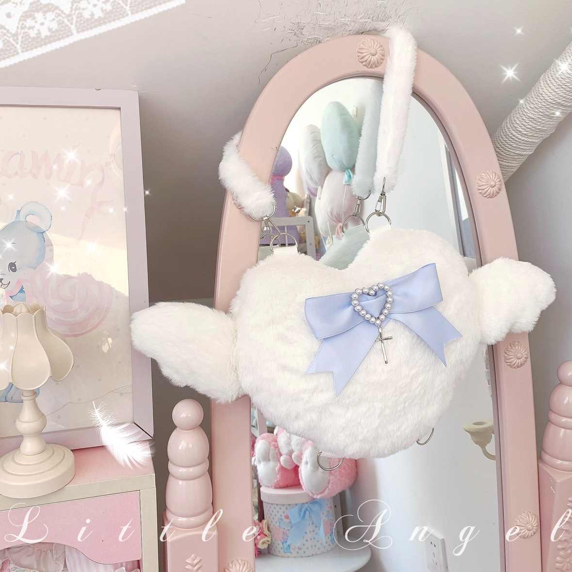 Plush Angel Wings Backpack