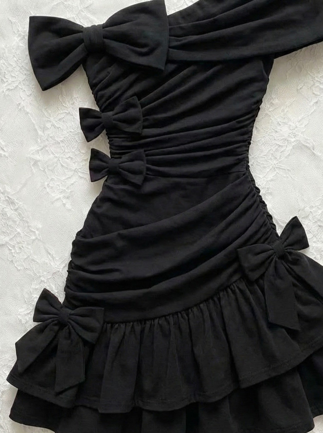 dark coquette bows dress
