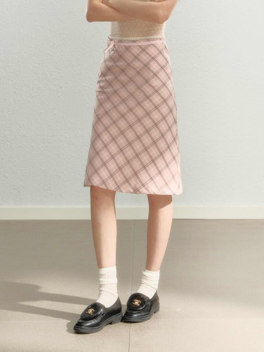 Pink Plaid Retro Skirt