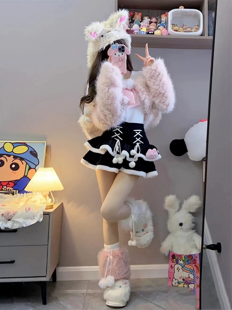 kawaii corduroy cake skirt