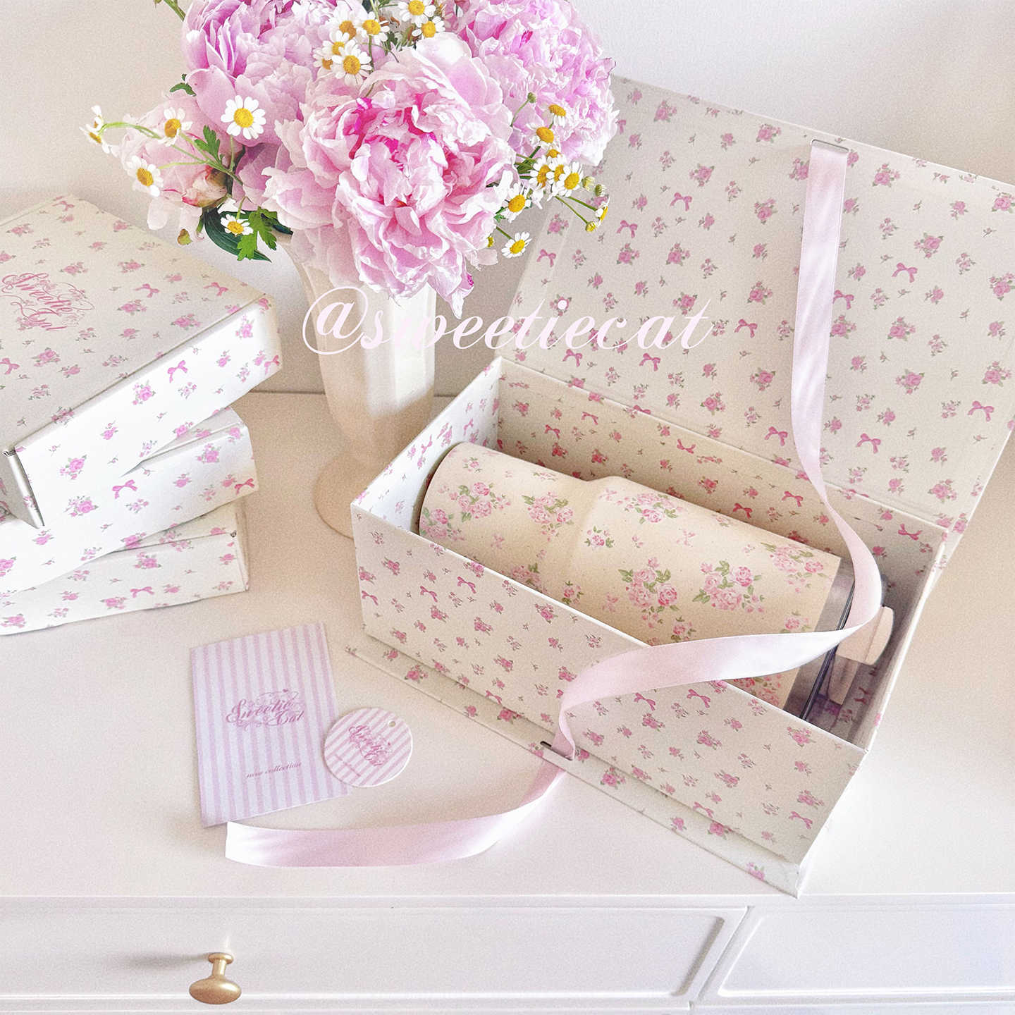 Floral Large Capacity Steel Car Cup