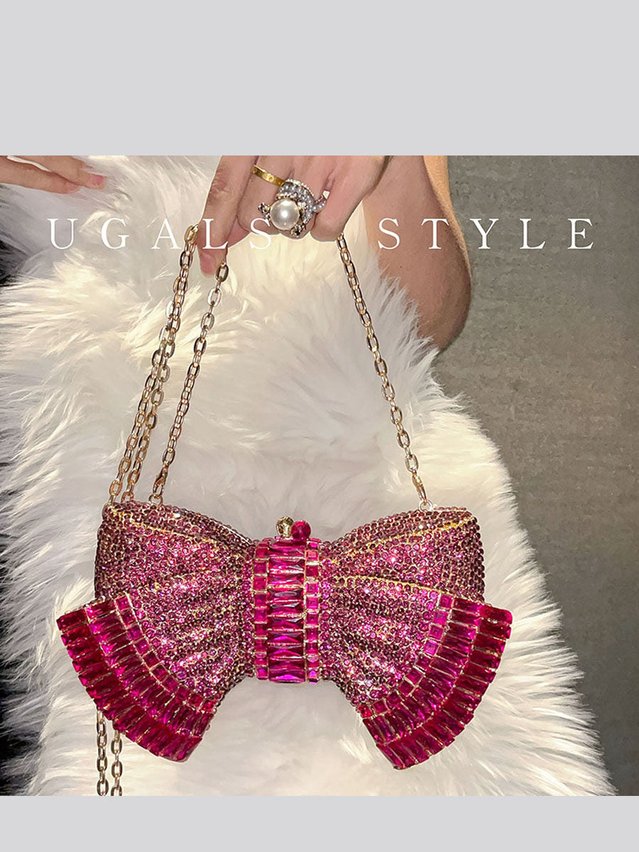 bow rhinestone crossbody bag