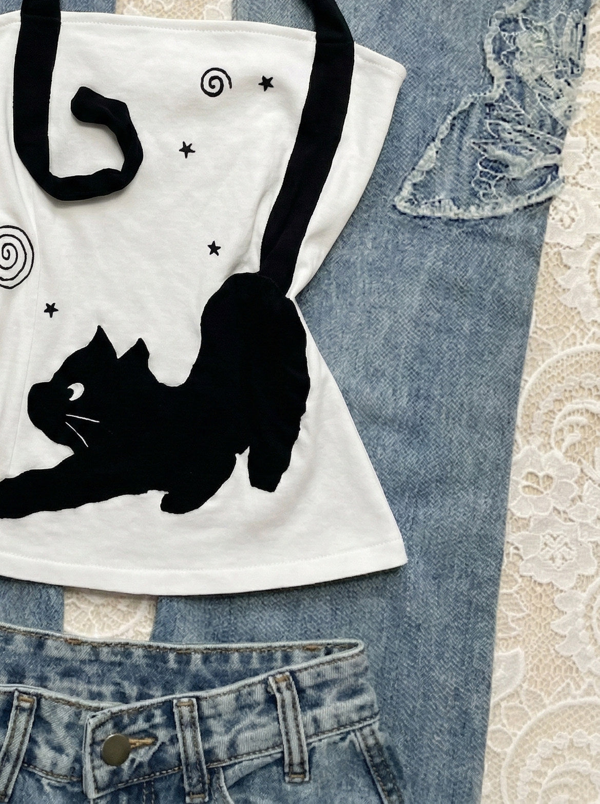 kawaii cat crop top