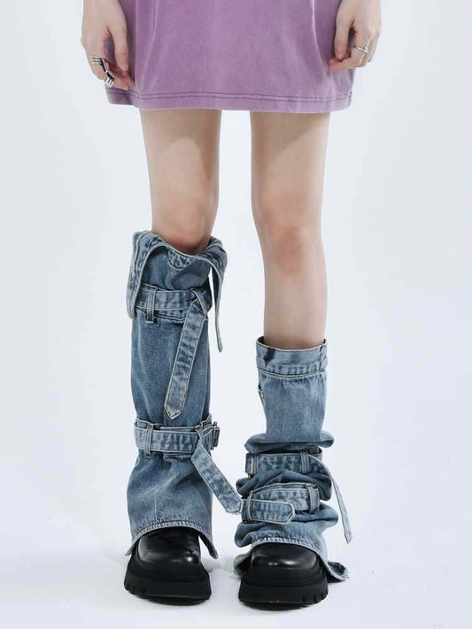 Y2K denim leg warmers